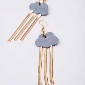 Leather Cloud Earrings - handmade in Montreal